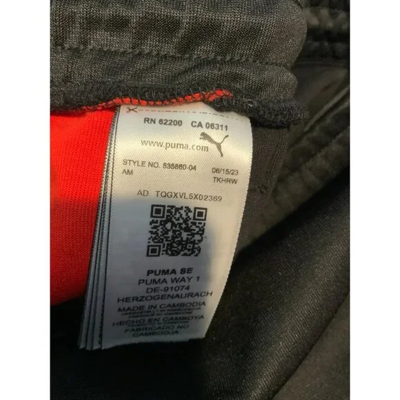 Puma BMW M Motorsport MT7 Black Track Pants Blue & Red Side Stripes, Sz XXL NWT